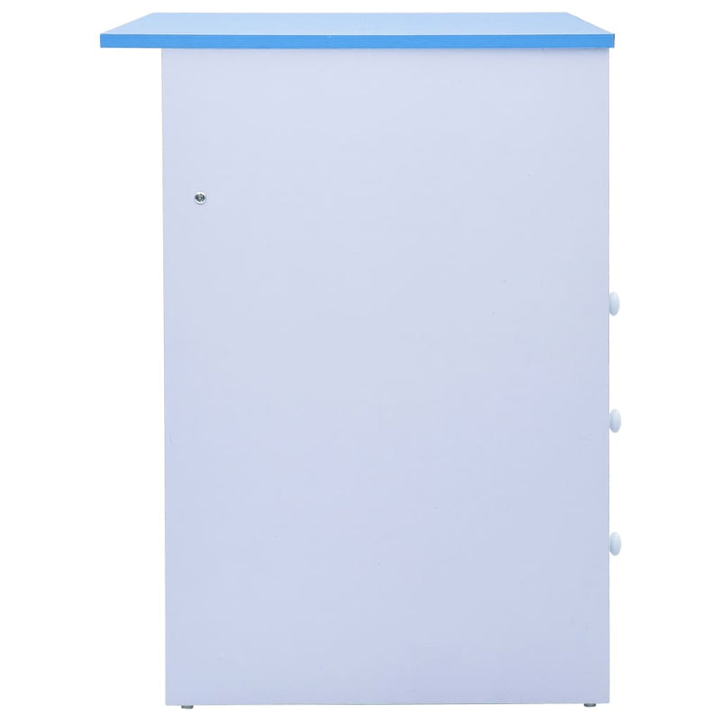 vidaXL Children Drawing Study Desk Tiltable Blue and White
