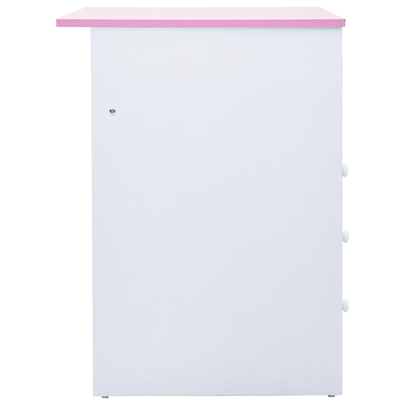 vidaXL Children Drawing Study Desk Tiltable Pink and White
