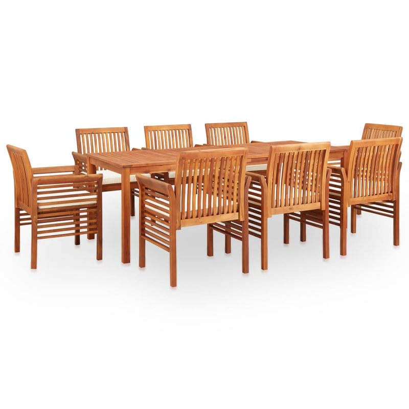 vidaXL 9 Piece Outdoor Dining Set with Cushions Solid Wood Acacia