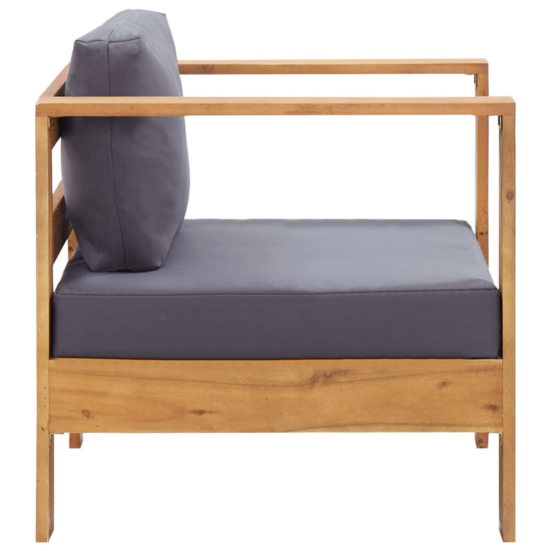vidaXL 4 Piece Garden Lounge Set with Cushions Grey Solid Acacia Wood