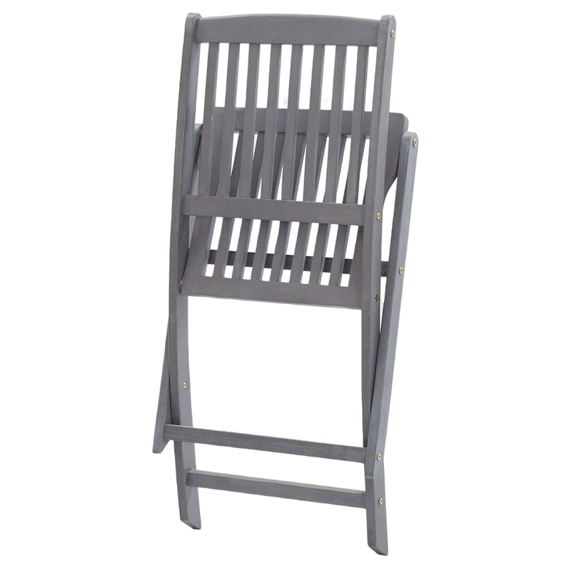 vidaXL 5 Piece Garden Dining Set Solid Wood Acacia Grey