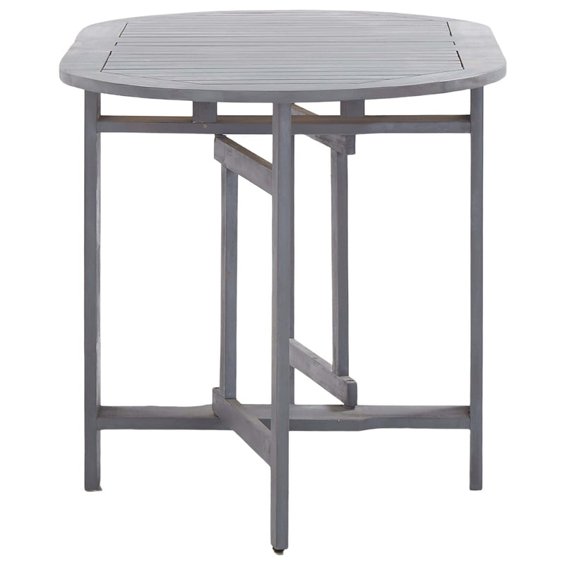 vidaXL 5 Piece Garden Dining Set Solid Wood Acacia Grey