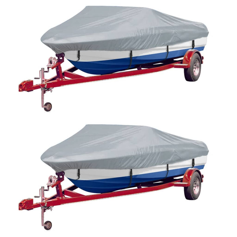 vidaXL Boat Covers 2 pcs Grey Length 519-580 cm Width 294 cm