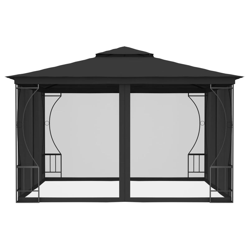 vidaXL Gazebo with Nets 300x300x265 cm Anthracite