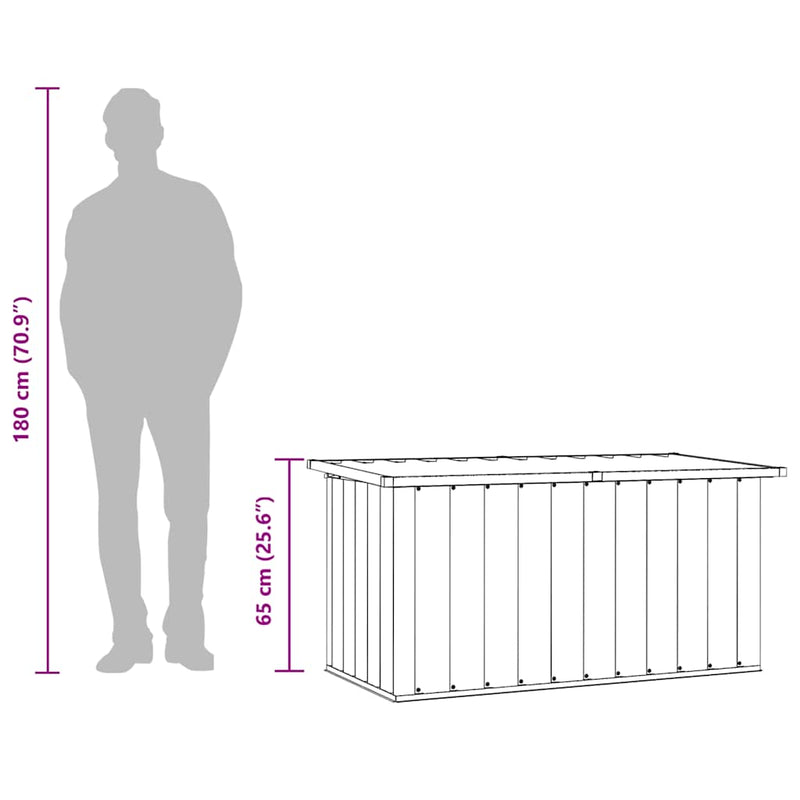 vidaXL Garden Storage Box Grey 129x67x65 cm