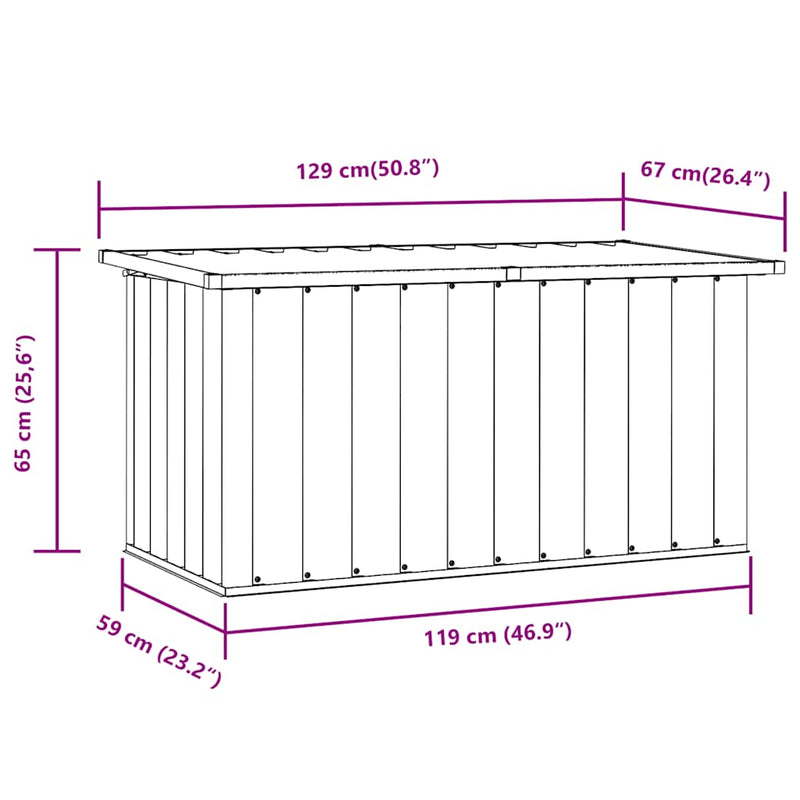vidaXL Garden Storage Box Anthracite 129x67x65 cm