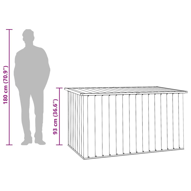 vidaXL Garden Storage Box Grey 171x99x93 cm