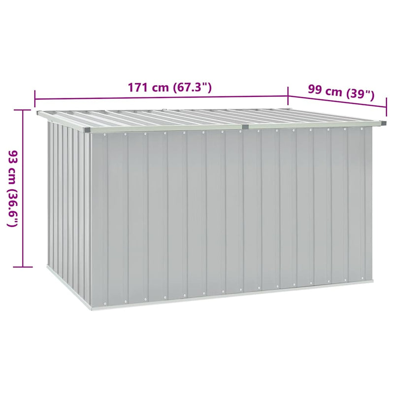 vidaXL Garden Storage Box Grey 171x99x93 cm