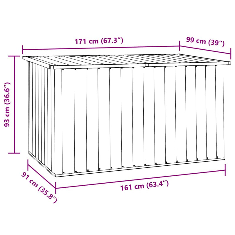 vidaXL Garden Storage Box Grey 171x99x93 cm
