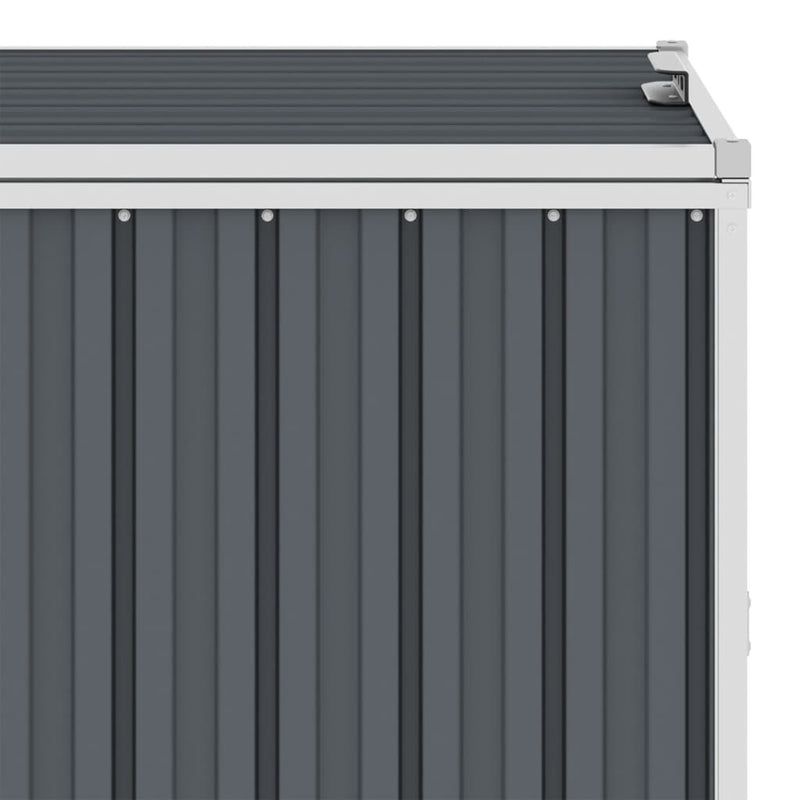 vidaXL Quadruple Garbage Bin Shed Grey 286x81x121 cm Steel