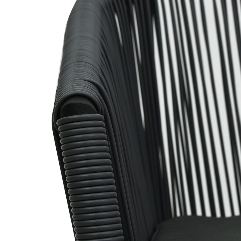 vidaXL Garden Chairs 2 pcs Black PE Rattan