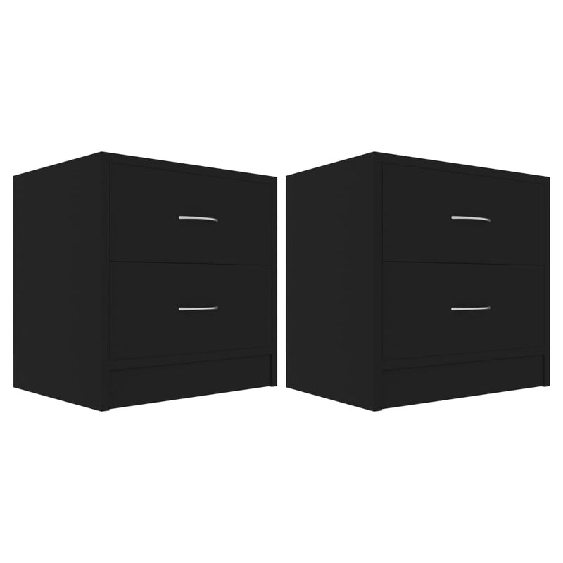 vidaXL Bedside Cabinets 2 pcs Black 40x30x40 cm Engineered Wood
