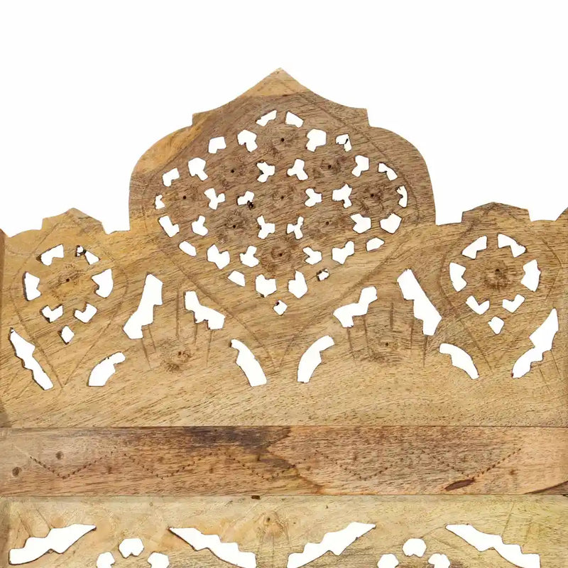 Hand Carved 4-Panel Room Divider 160x165 cm Solid Mango Wood