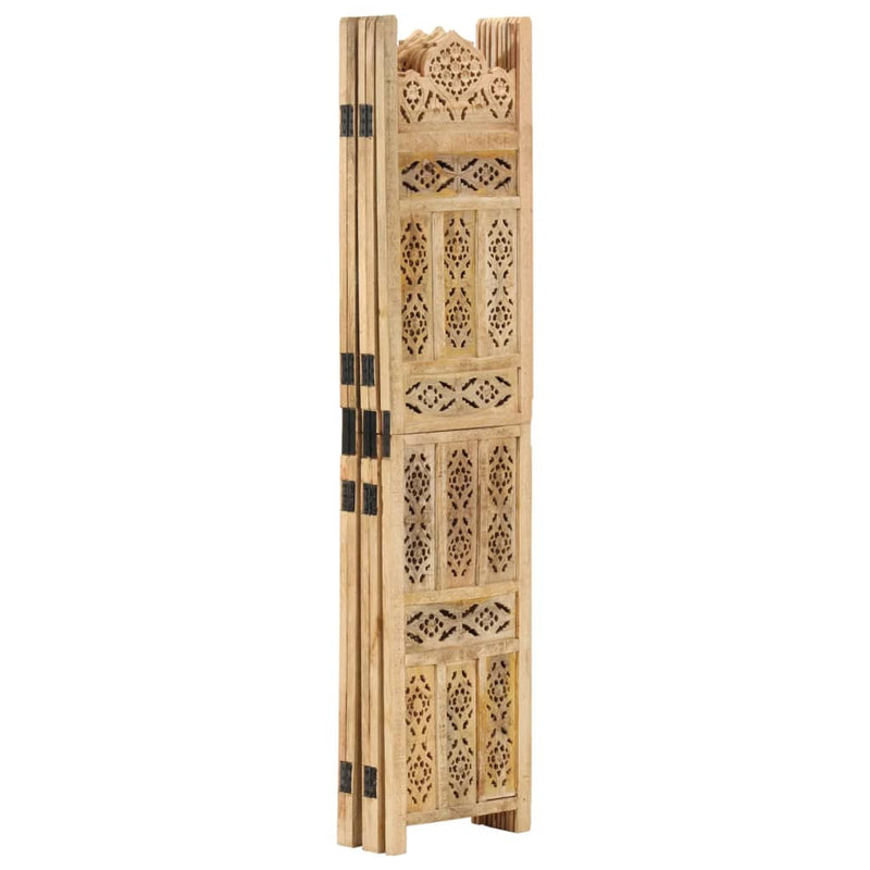 Hand Carved 5-Panel Room Divider 200x165 cm Solid Mango Wood