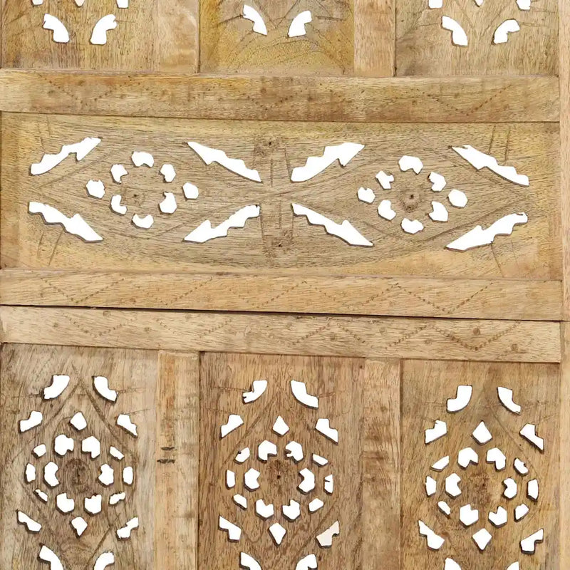Hand Carved 5-Panel Room Divider 200x165 cm Solid Mango Wood
