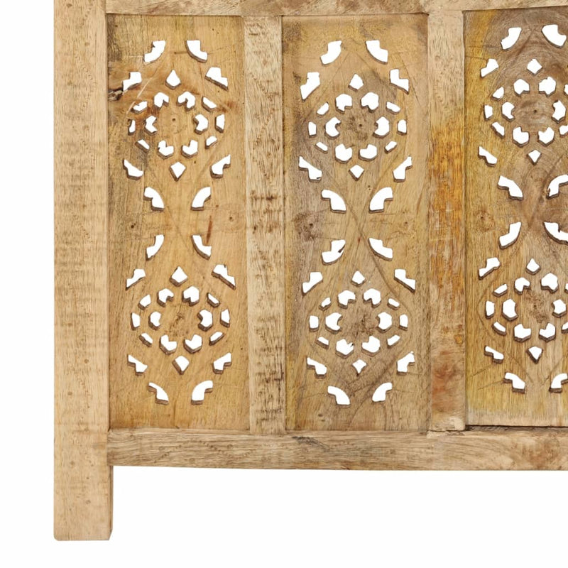 Hand Carved 5-Panel Room Divider 200x165 cm Solid Mango Wood