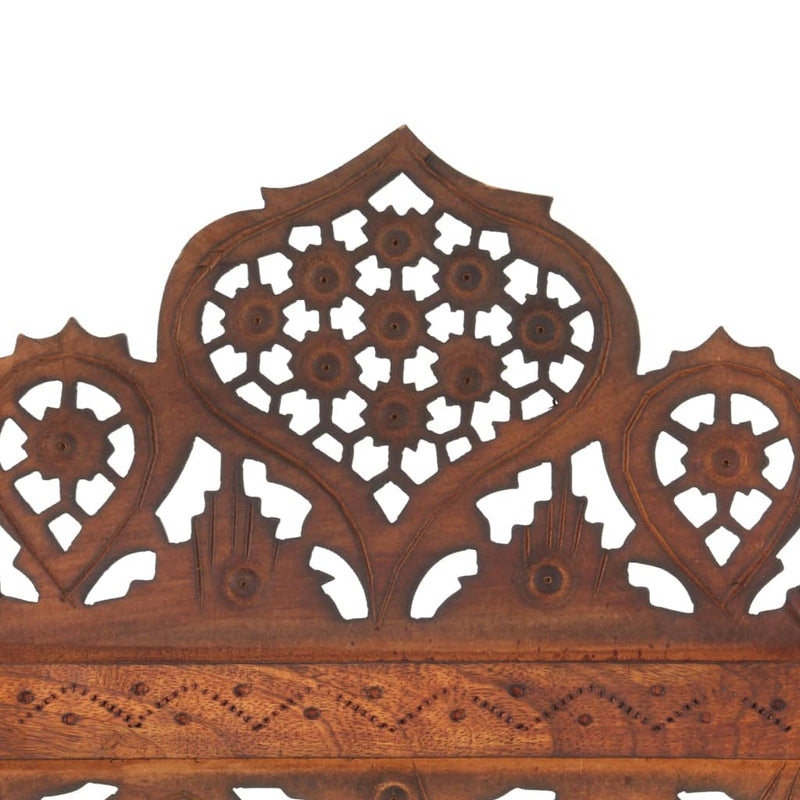 Hand Carved 3-Panel Room Divider Brown 120x165 cm Solid Mango Wood