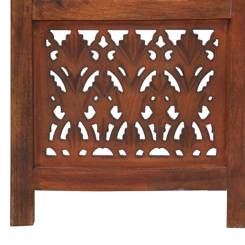vidaXL Hand Carved 5-Panel Room Divider Brown 200x165 cm Solid Mango Wood