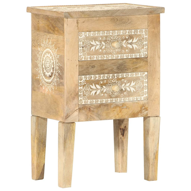vidaXL Hand Painted Bedside Cabinet 40x30x60 cm Solid Mango Wood