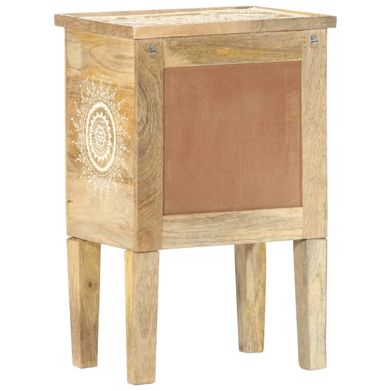 vidaXL Hand Painted Bedside Cabinet 40x30x60 cm Solid Mango Wood