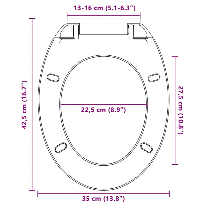 vidaXL Soft-Close Toilet Seat Blue Oval