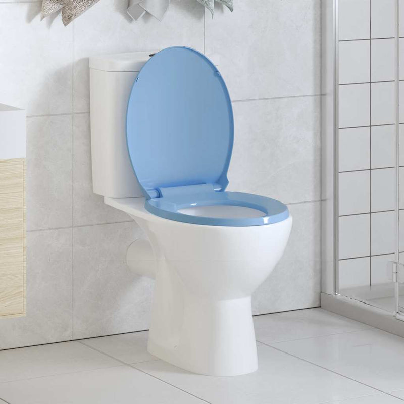 vidaXL Soft-Close Toilet Seat Blue Oval