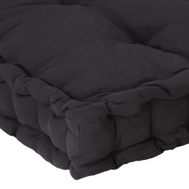 vidaXL Pallet Floor Cushion Cotton 120x40x7 cm Black