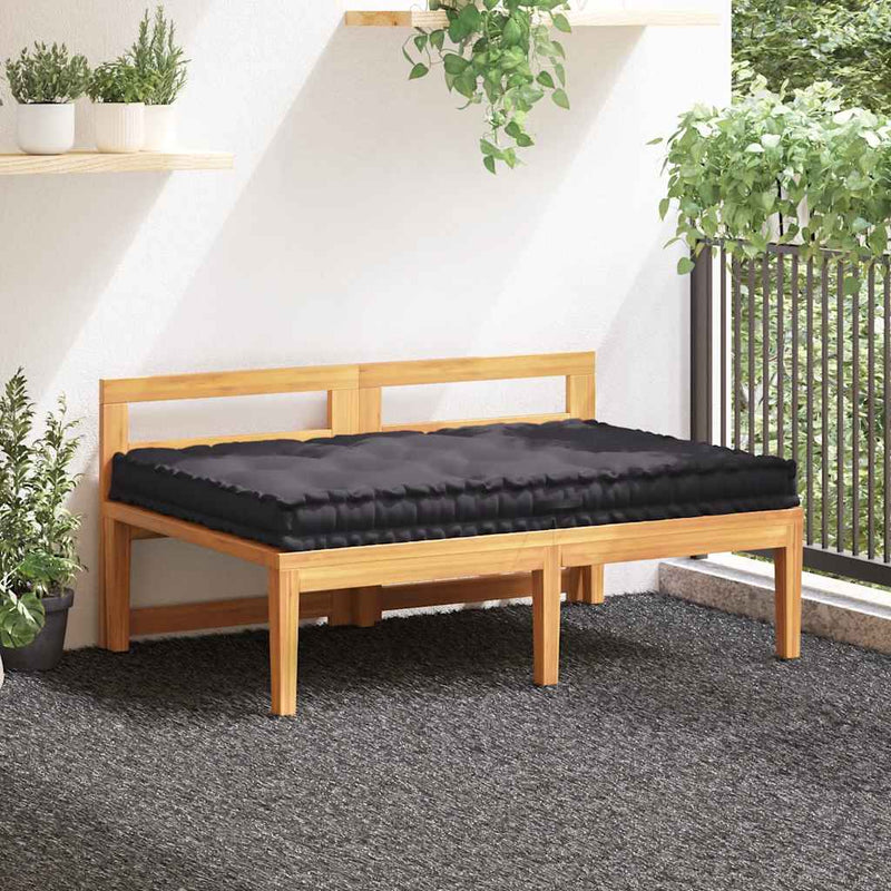 vidaXL Pallet Floor Cushion Cotton 120x80x10 cm Black