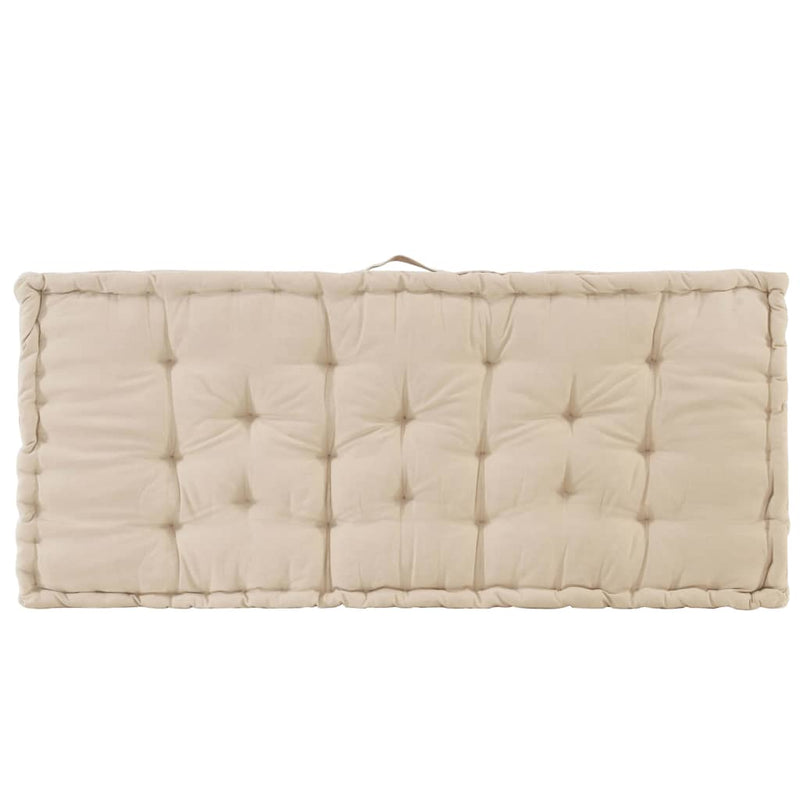vidaXL Pallet Floor Cushion Cotton 120x80x10 cm Beige