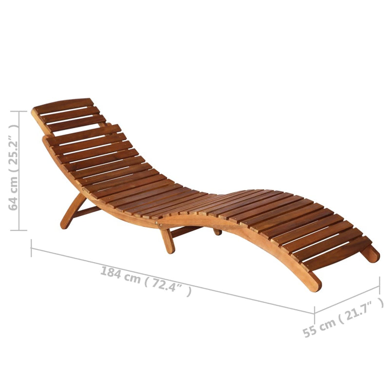 vidaXL 3 Piece Sunlounger with Tea Table Solid Wood Acacia