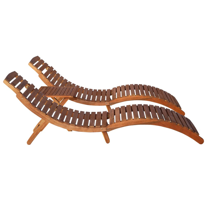 vidaXL 3 Piece Sunlounger with Tea Table Solid Wood Acacia