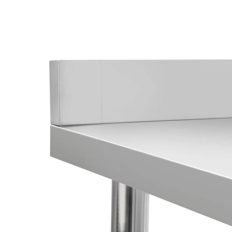 vidaXL Kitchen Work Table with Backsplash 120x60x93 cm Stainless Steel