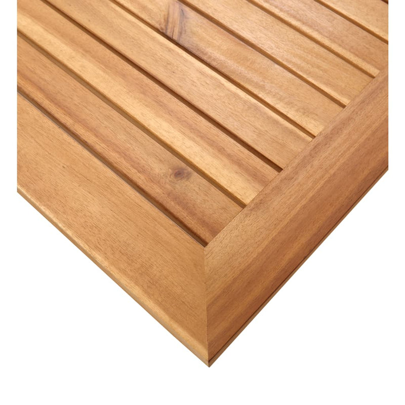 vidaXL Garden Dining Table 140x80x75 cm Solid Teak Wood and Stainless Steel