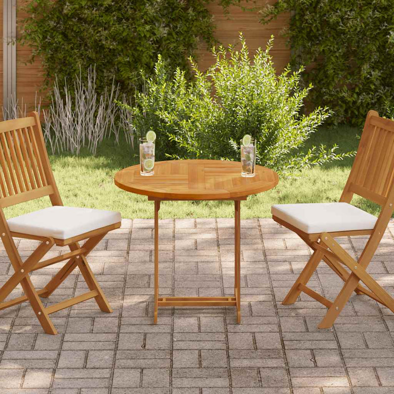 vidaXL Table Top Solid Teak Wood Round 2.5 cm 80 cm