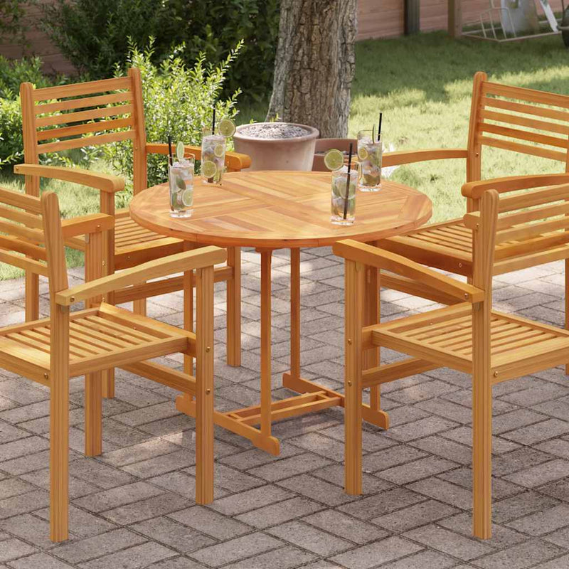 vidaXL Table Top Solid Teak Wood Round 2.5 cm 90 cm