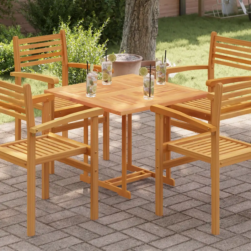 Table Top Solid Teak Wood Square 80x80x2.5 cm