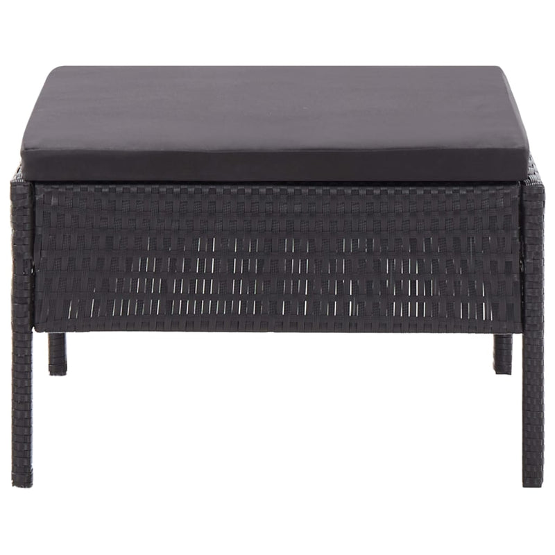 vidaXL 3 Piece Garden Lounge Set with Cushions Poly Rattan Black