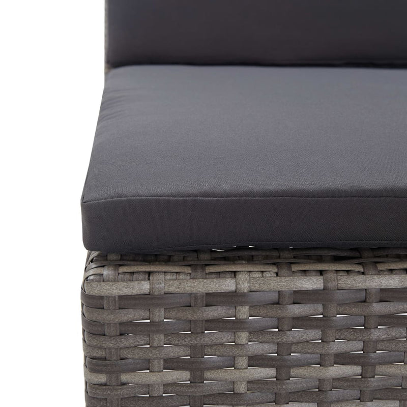 3 Piece Garden Lounge Set with Cushions Poly Rattan Grey
