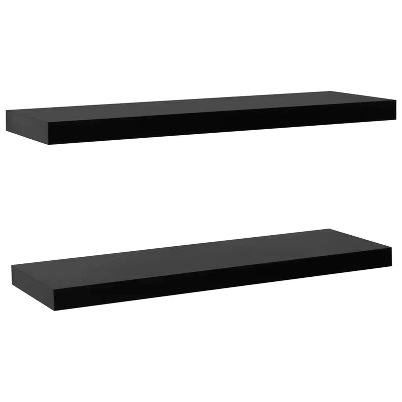 Floating Wall Shelves 2 pcs Black 100x20x3.8 cm