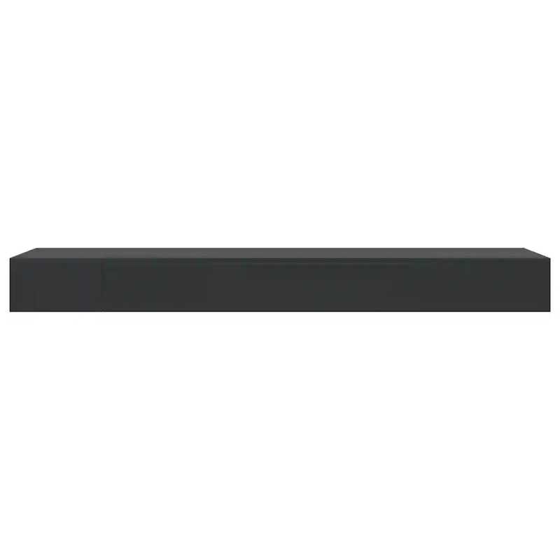 Floating Wall Shelf with Drawer Black 80x25x8 cm
