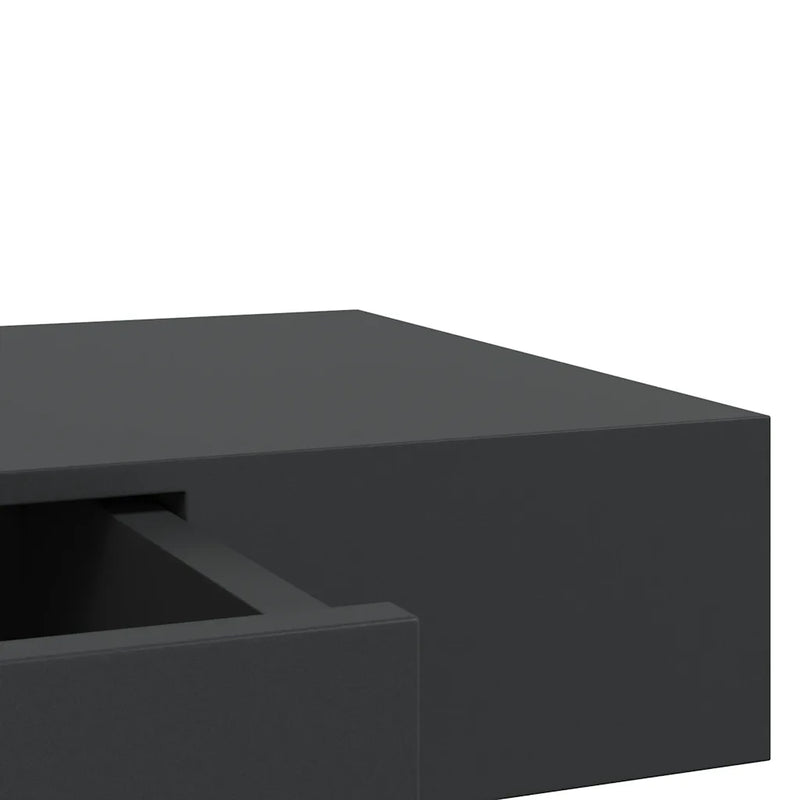 Floating Wall Shelf with Drawer Black 80x25x8 cm