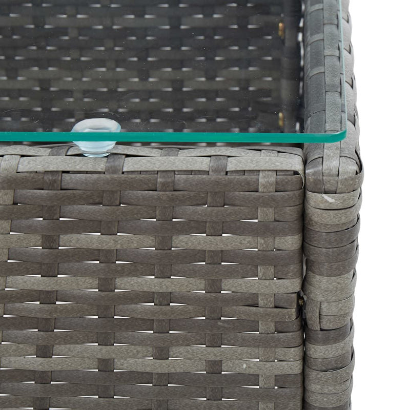 vidaXL 4 Piece Garden Lounge Set with Cushions Poly Rattan Grey
