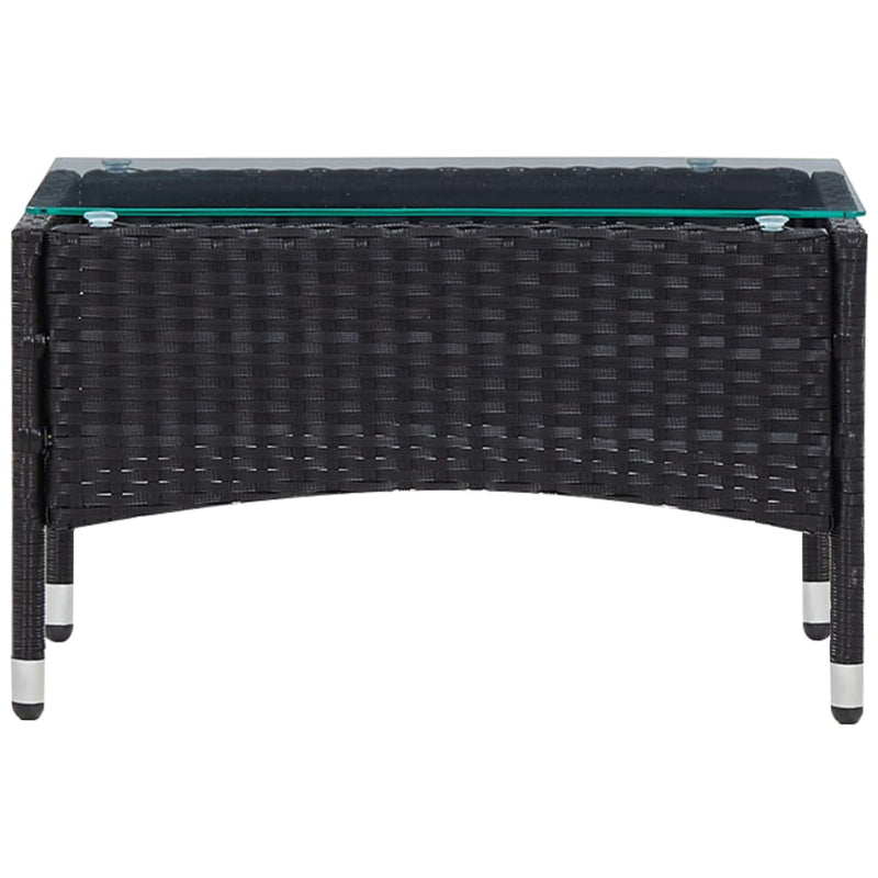 vidaXL 4 Piece Garden Lounge Set With Cushions Poly Rattan Black