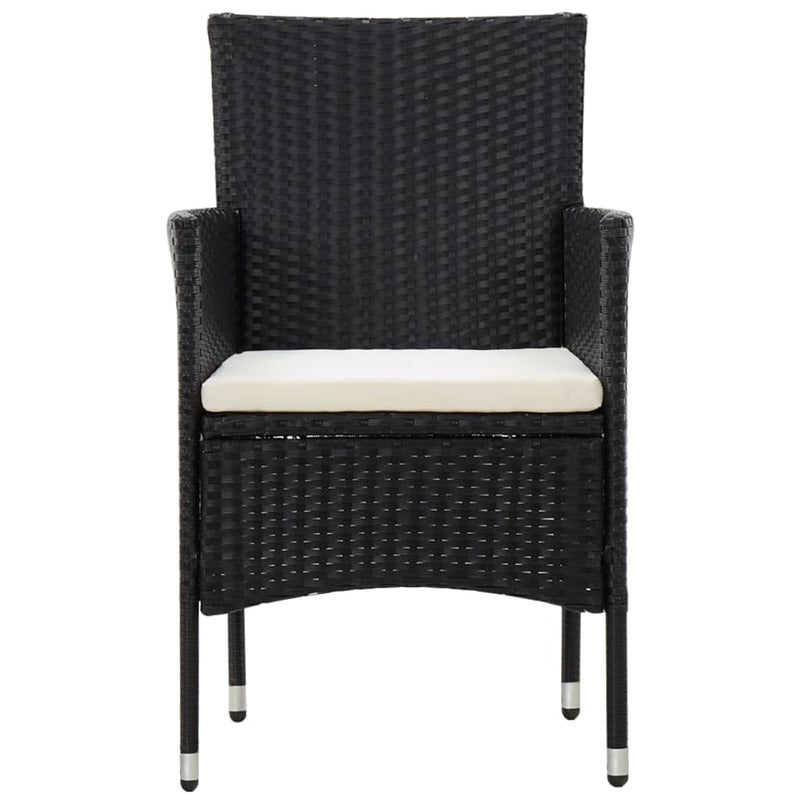 vidaXL 4 Piece Garden Lounge Set With Cushions Poly Rattan Black
