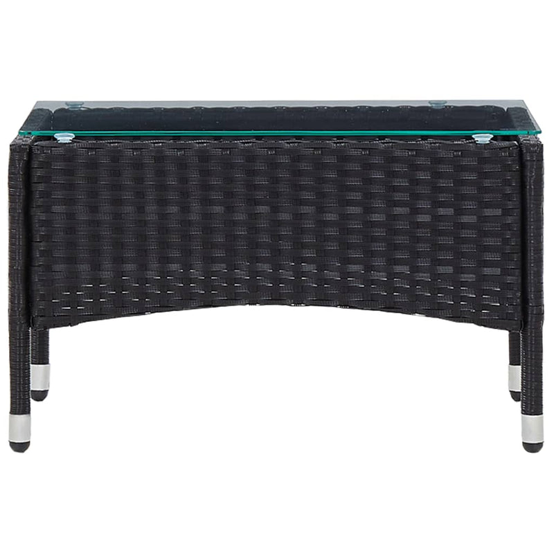 vidaXL Coffee Table Black 60x40x36 cm Poly Rattan