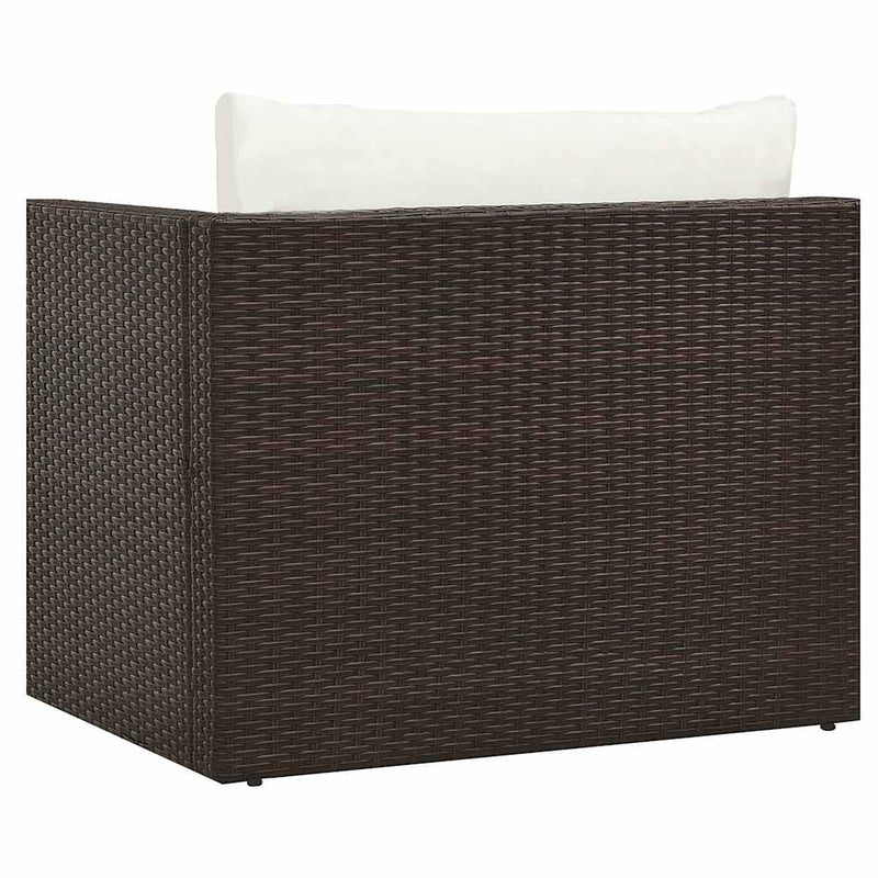 vidaXL 5 Piece Garden Lounge Set with Cushions Poly Rattan Brown
