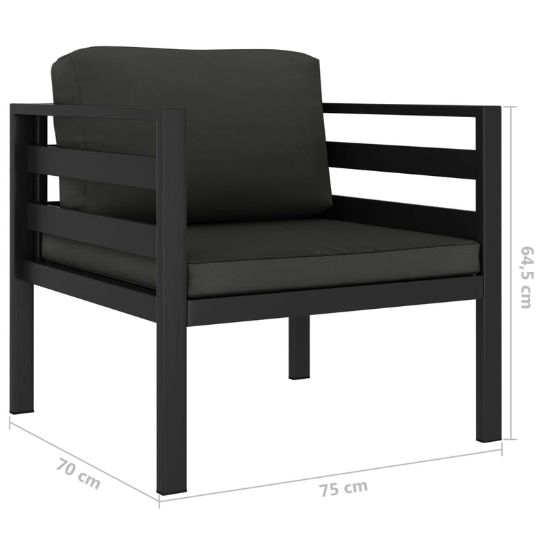 vidaXL 6 Piece Garden Lounge Set with Cushions Aluminium Anthracite