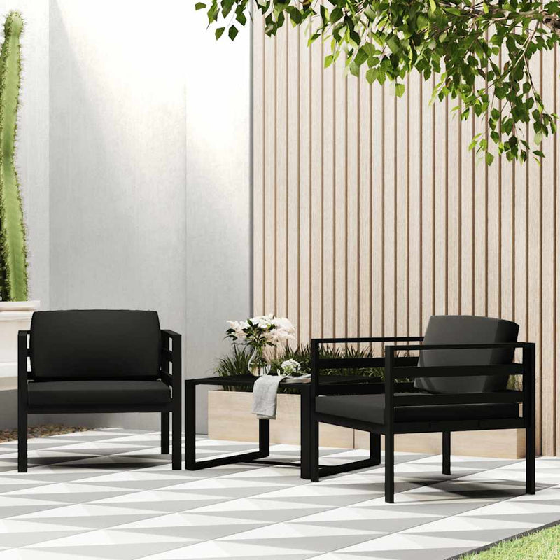 vidaXL Single Sofa with Cushions Aluminium Anthracite