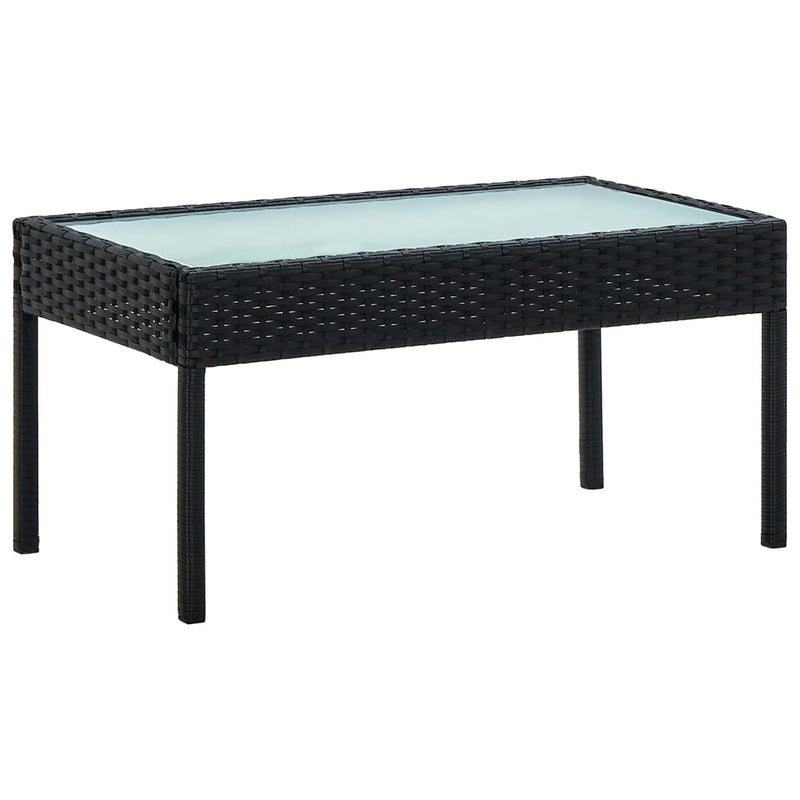 vidaXL 4 Piece Garden Lounge Set with Cushions Poly Rattan Black