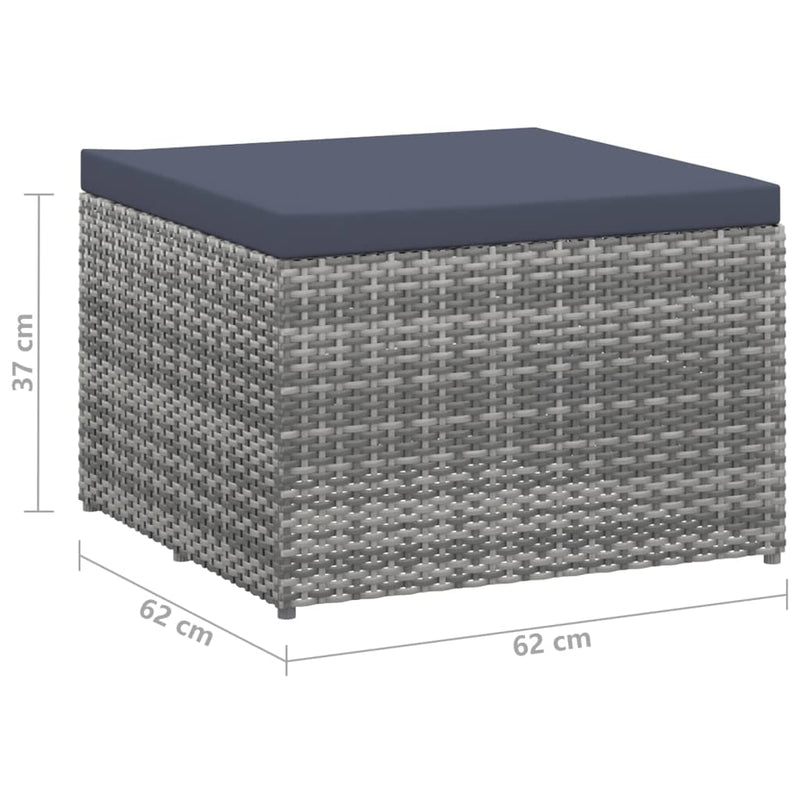 vidaXL 4 Piece Garden Lounge Set Poly Rattan Grey and Anthracite